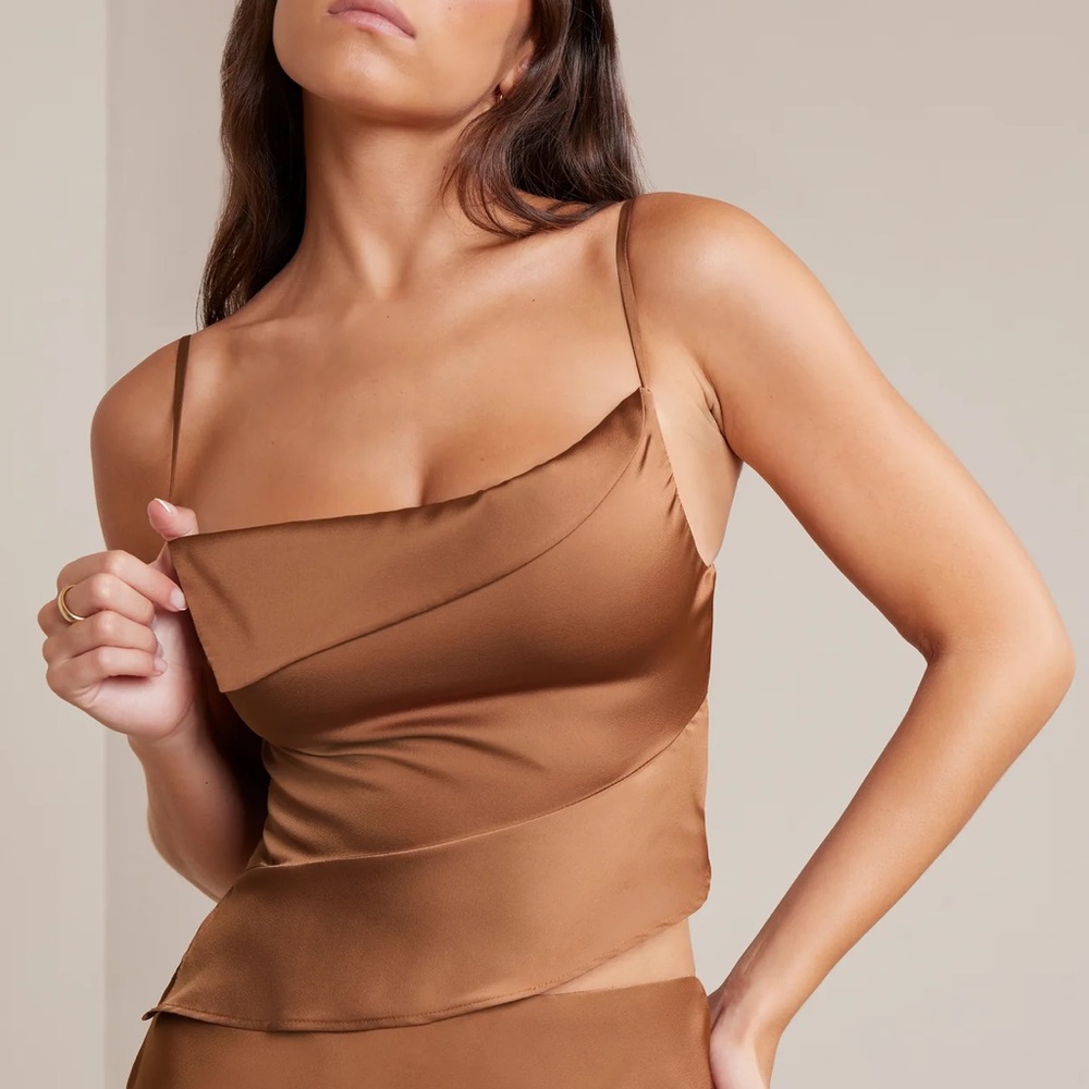 Sleek Brown Satin Camisole